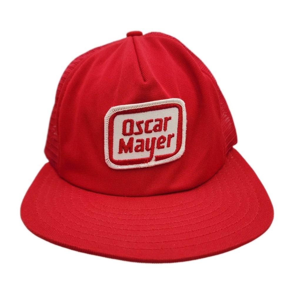 Vintage Red OSCAR MAYER Snapback Trucker Hat Embroidered Logo